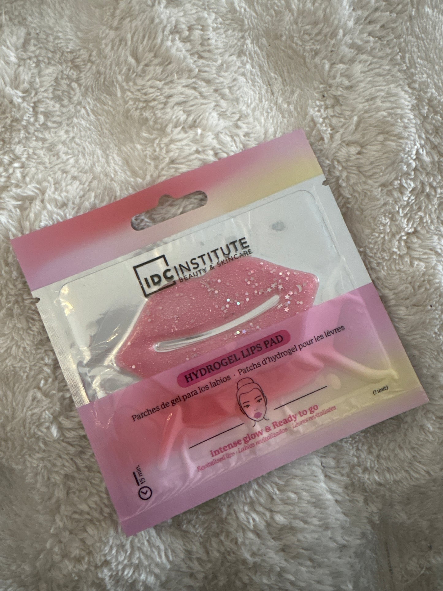 Patch lèvres hydrogel à paillettes rose