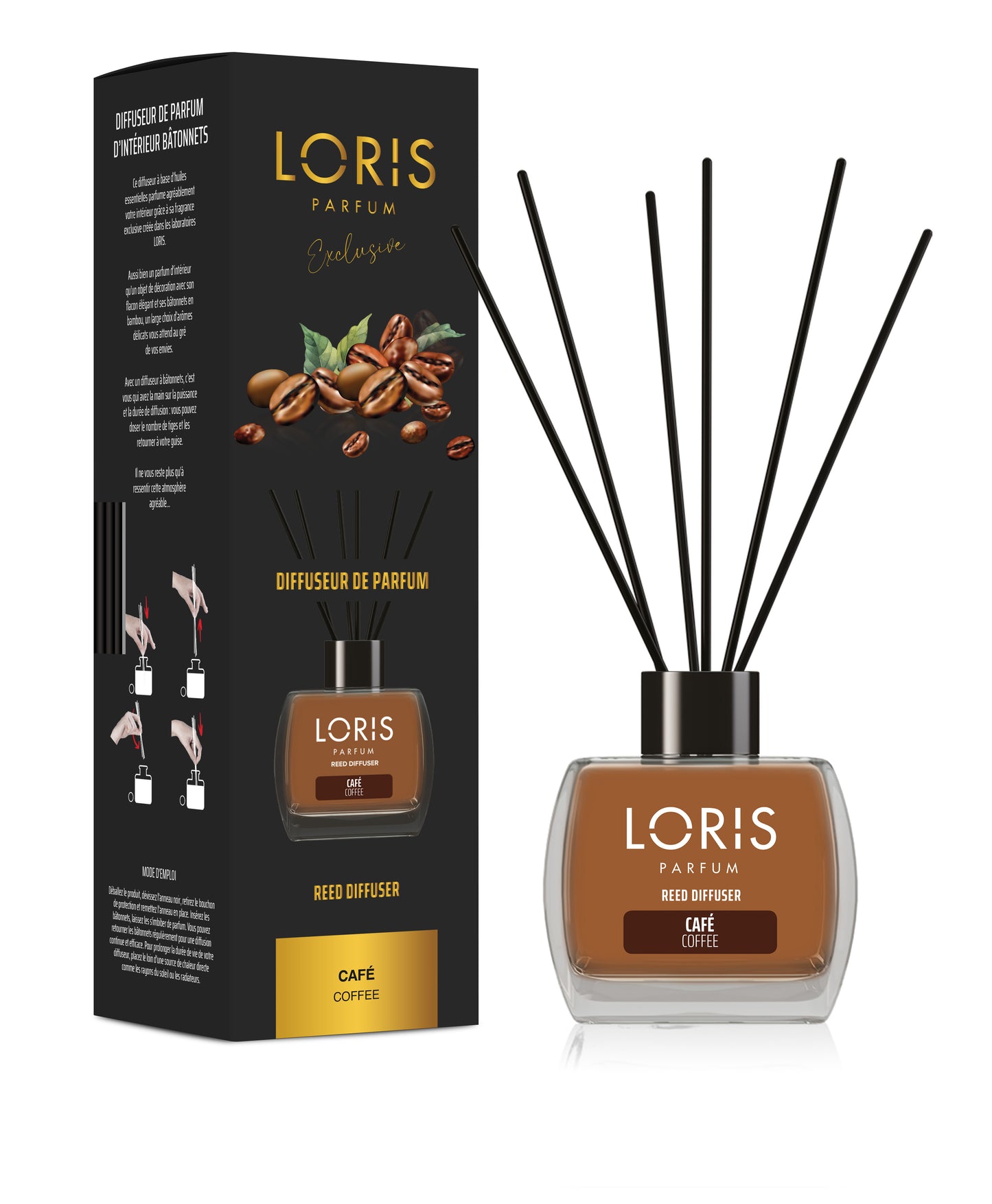 Mikado diffuseur de parfum CAFÉ - Loris Parfum - 120ml