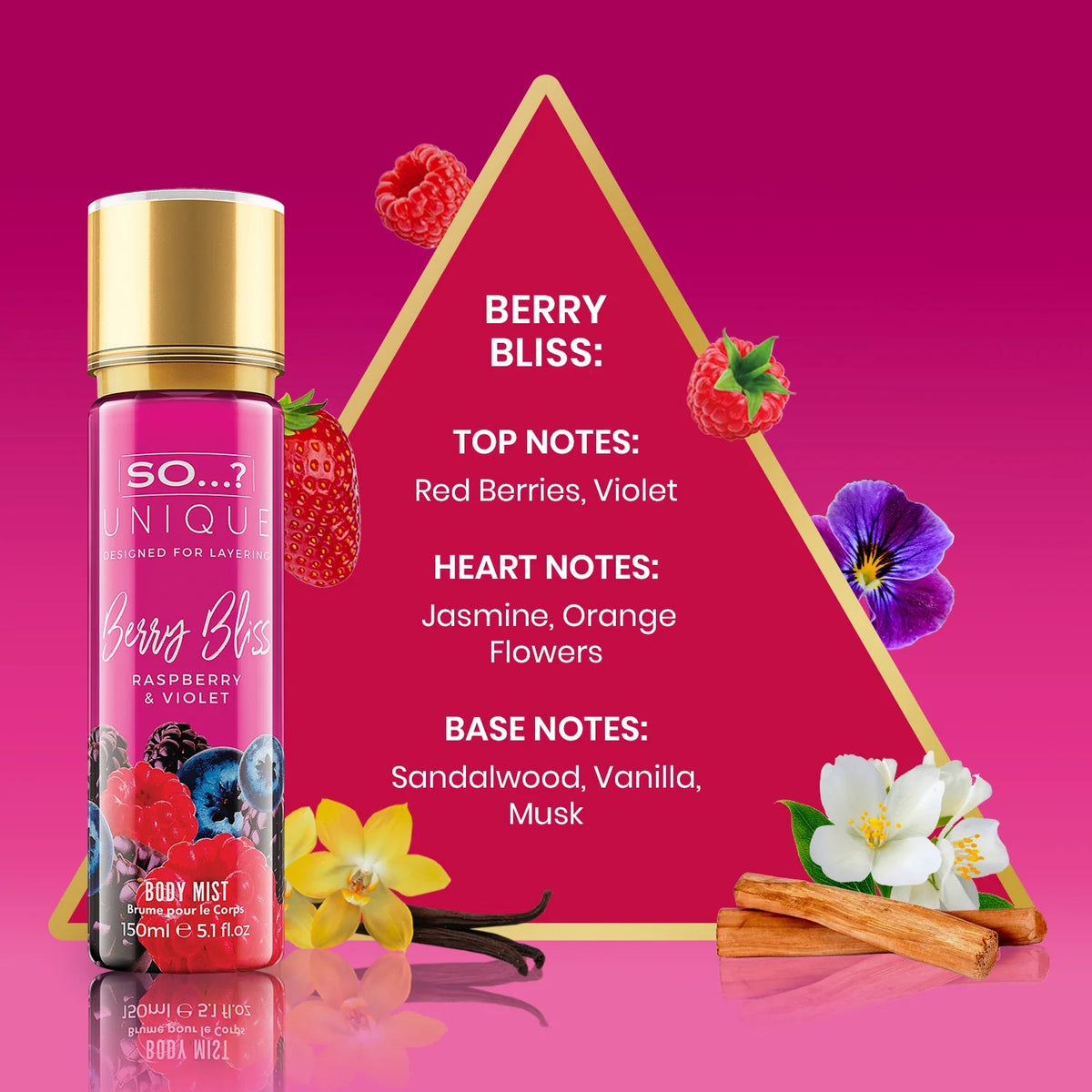 BRUME POUR LE CORPS 150ML - SO…? UNIQUE - BERRY BLISS