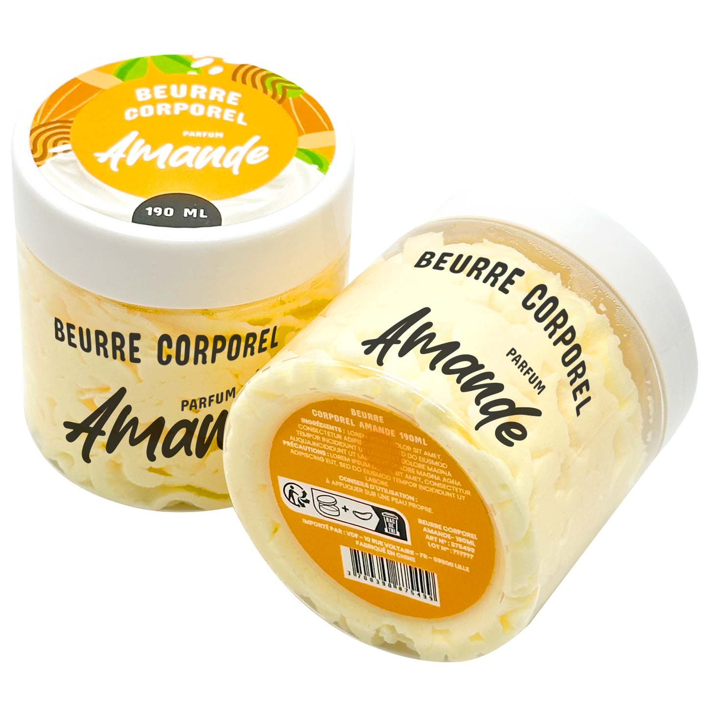 Beurre Corporel fouetté - 190ml - Senteur Amande - FT