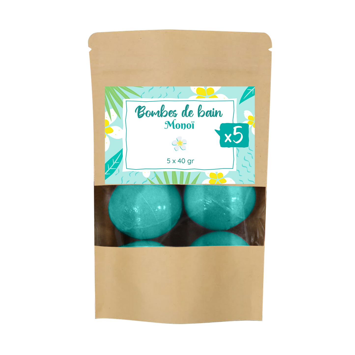 Sachet bombes de bain 40 grs x 5 - Senteur Monoï