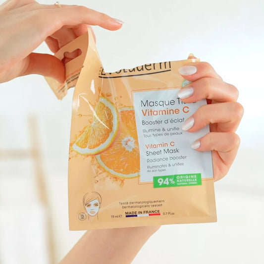 EVOLUDERM - Masque tissu Vitamine C booster d’éclat