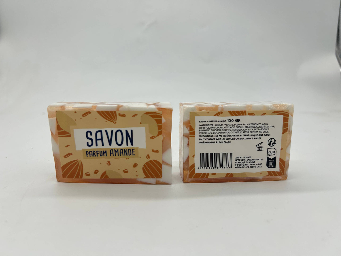 Savon en tranche glycérine végétale 100 gr - Senteur Amande
