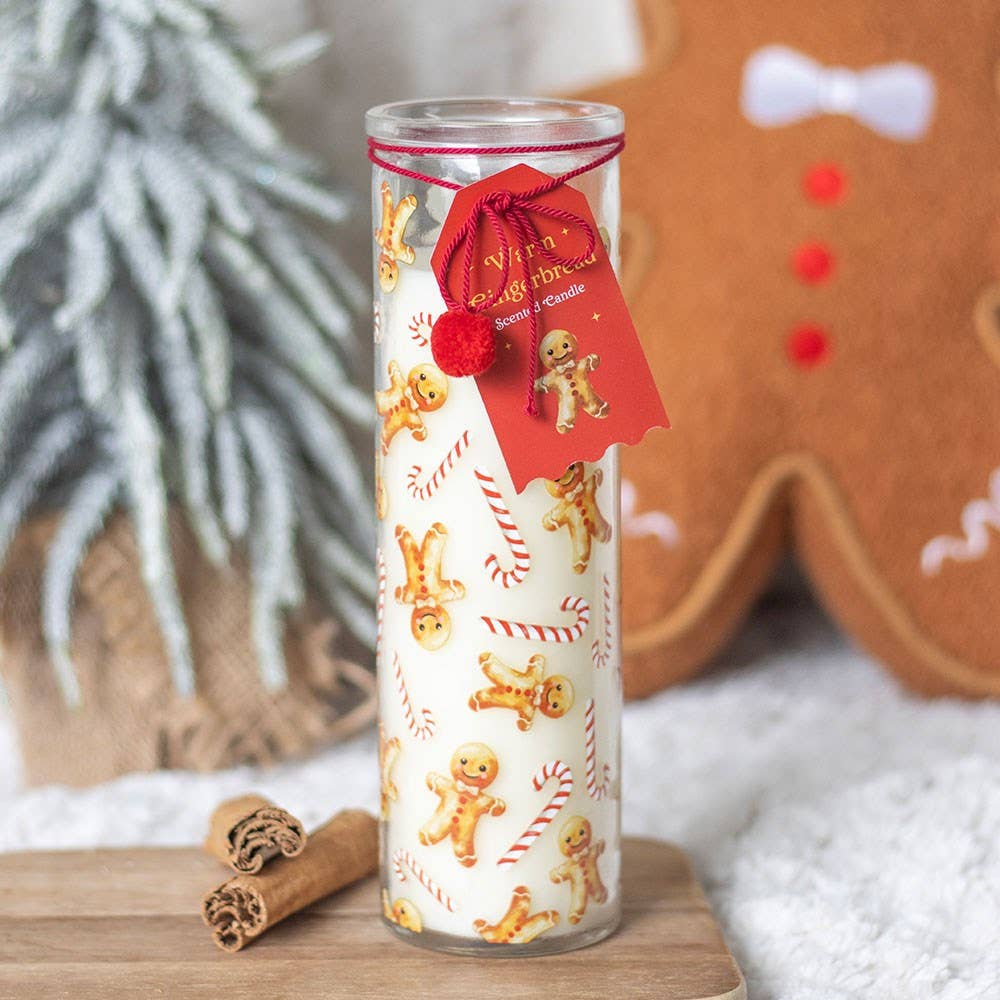 Bougie Tube de Noël au Pain d'Épices Chaud et à la Canne de Bonbon