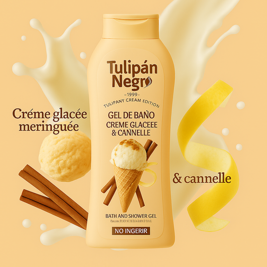 GEL DOUCHE TULIPAN NEGRO YUMMY CREAM LAIT MERINGUÉ CANNELLE 650ml