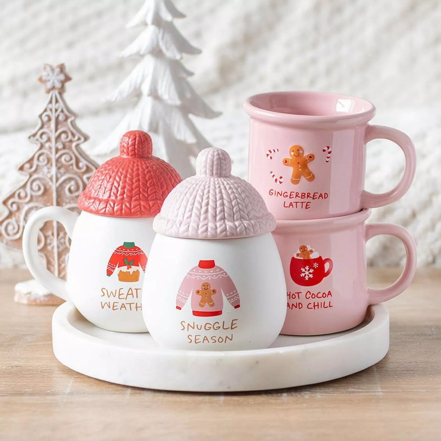 Tasse rose « Hot Cocoa and Chill »