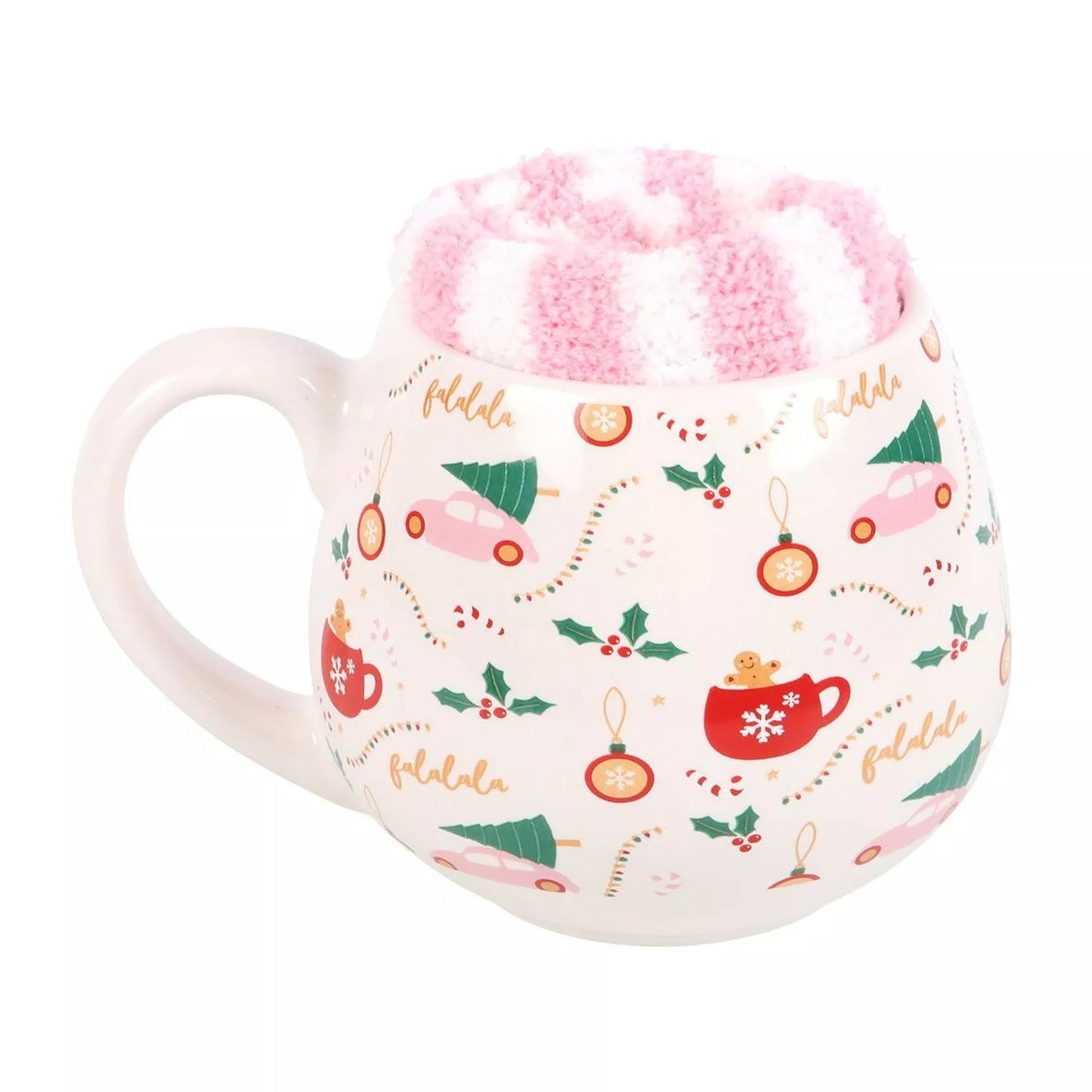 🎅🏻 Ensemble tasse et chaussettes à imprimé de Noël Sugarplum