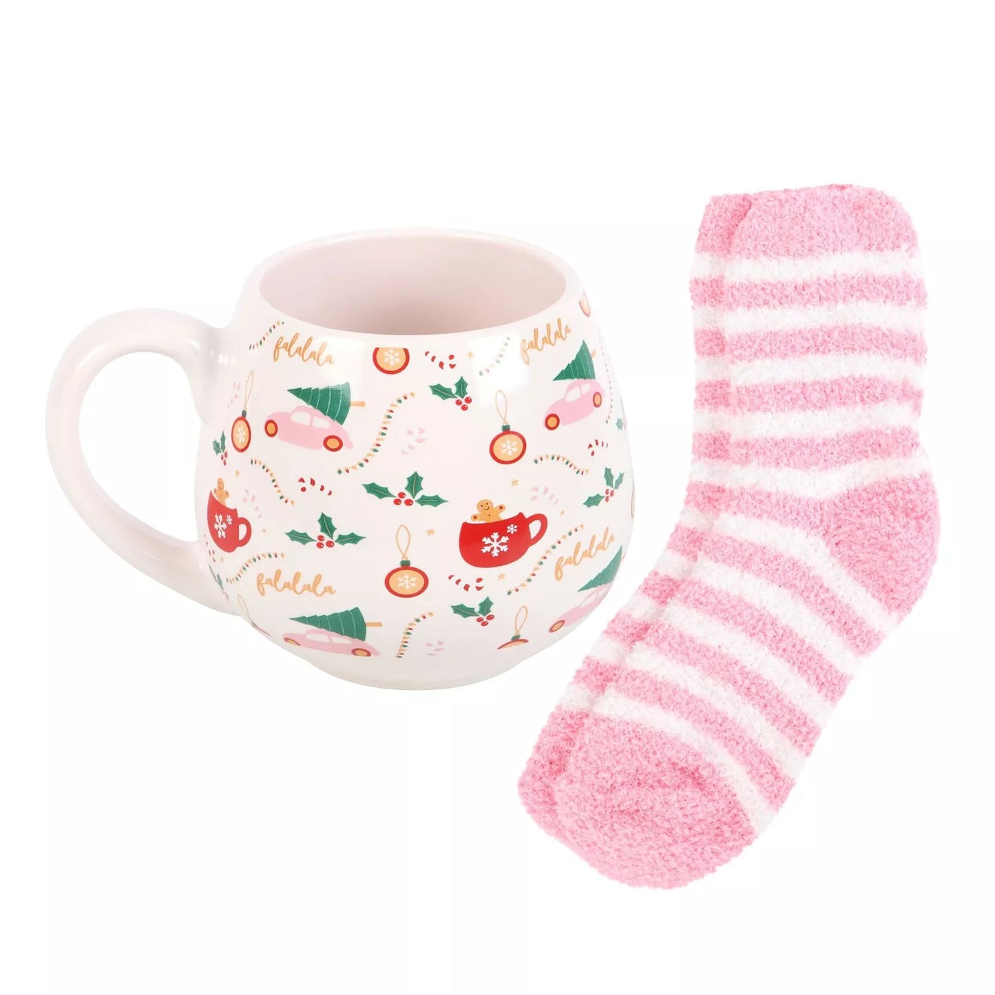 🎅🏻 Ensemble tasse et chaussettes à imprimé de Noël Sugarplum