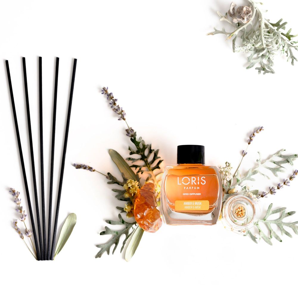 Mikado diffuseur de parfum AMBRE & MUSC - Loris Parfum - 120ml