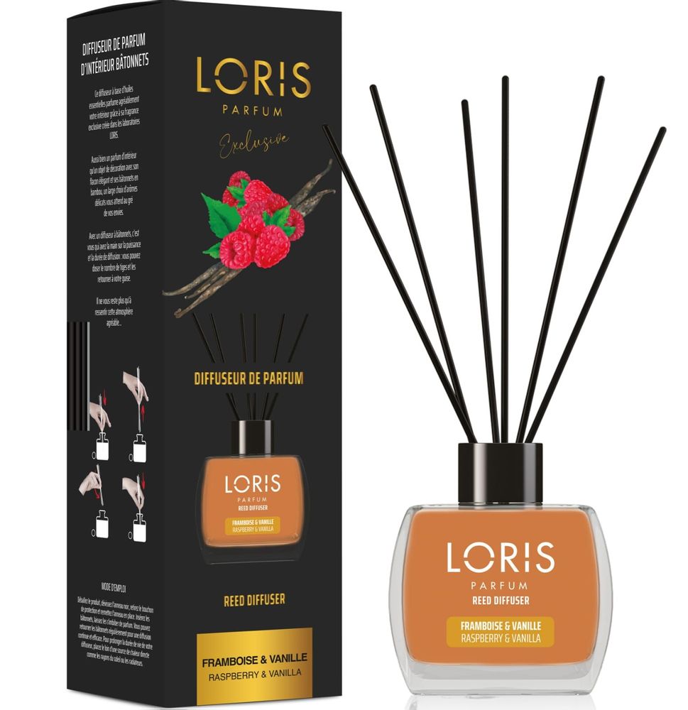 Mikado diffuseur de parfum FRAMBOISE & VANILLE - Loris parfum - 120ml