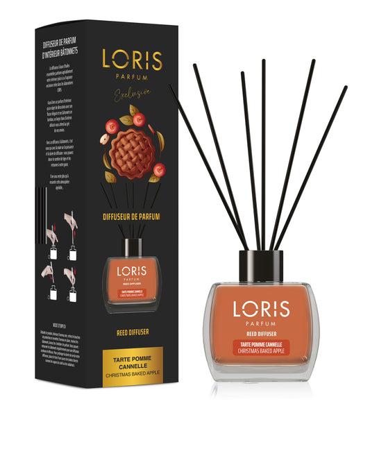 Mikado diffuseur de parfum TARTE POMME CANNELLE - Loris Parfum - 120ml