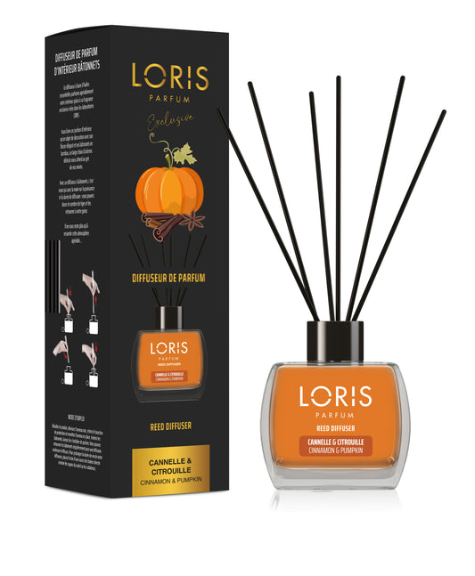 Mikado diffuseur de parfum CANNELLE & CITROUILLE - Loris Parfum - 120ml