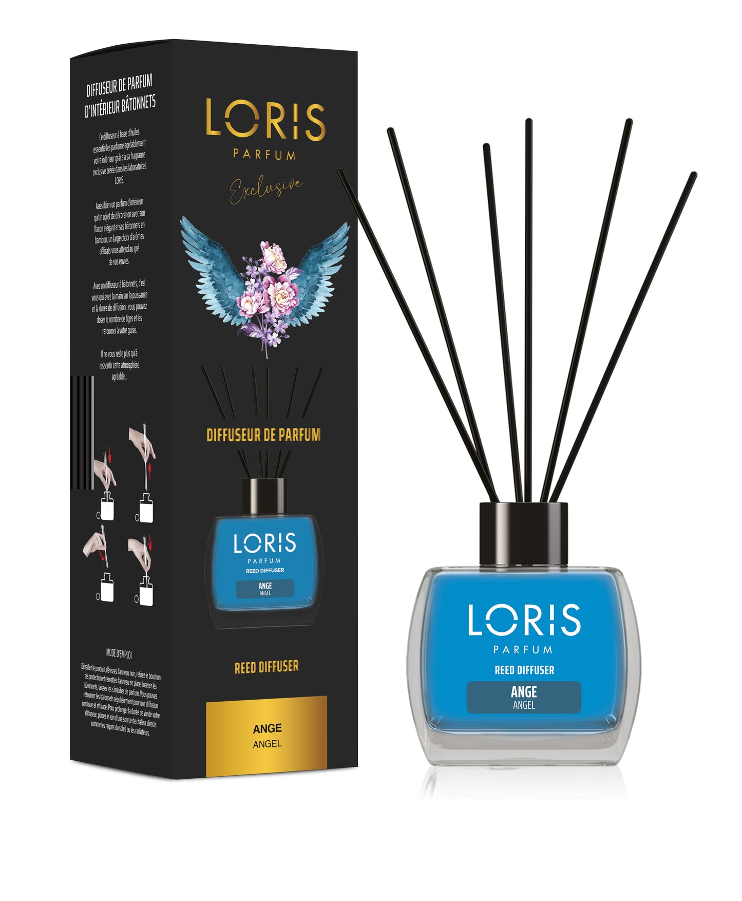 Mikado diffuseur de parfum ANGE (notes inspirées du parfum Angel Mugler) - Loris Parfum - 120ml