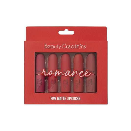 BeautyCreations - Coffret de 5 rouge à lèvres matte