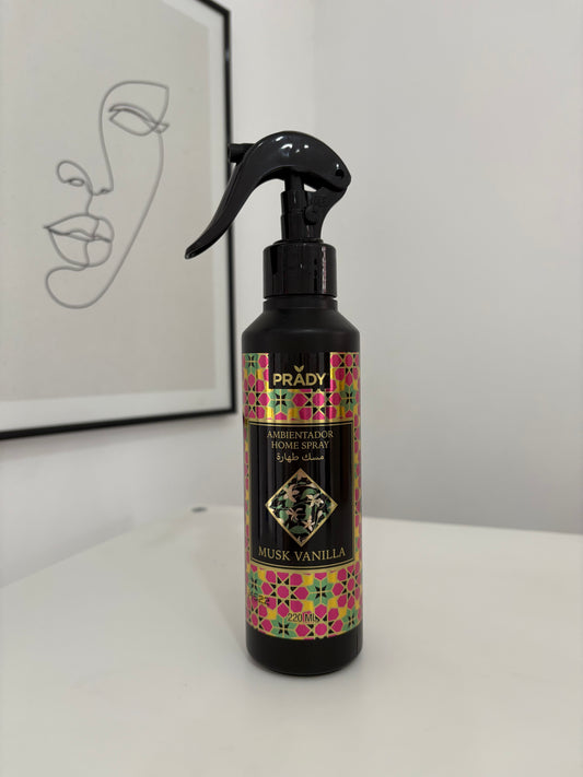 SPRAY D'AMBIANCE TISSU ET VOITURE PRADY MUSK VANILLA 220ML