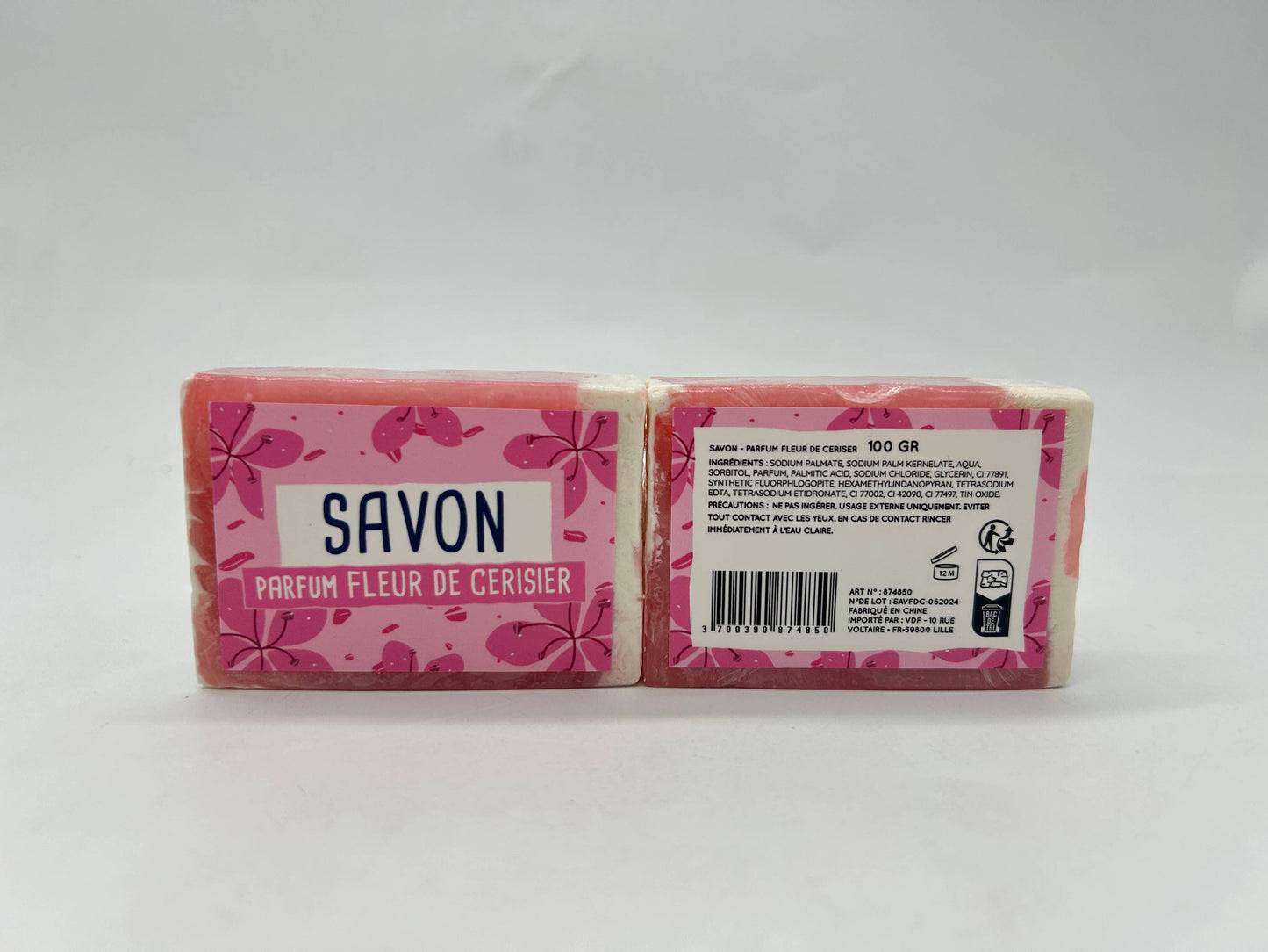 Savon en tranche gly végé 100 gr - Senteur Fleur de cerisier